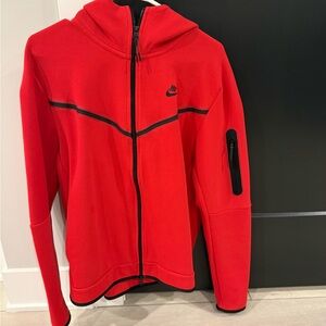 Nike Tech Red and Black Full-Zip Hoodie